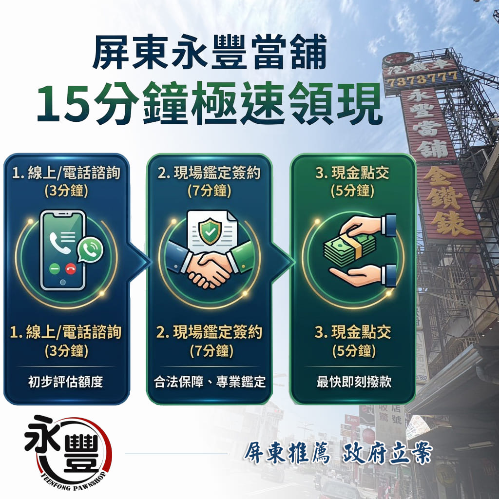 2026屏東借錢急用領現-永豐當舖小額借款15分鐘撥款